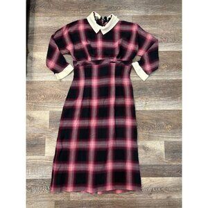 M Vintage Leo Danal Midi Plaid Dress